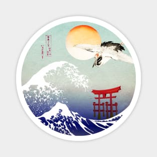 The Great Wave Japanese Crane Magnet